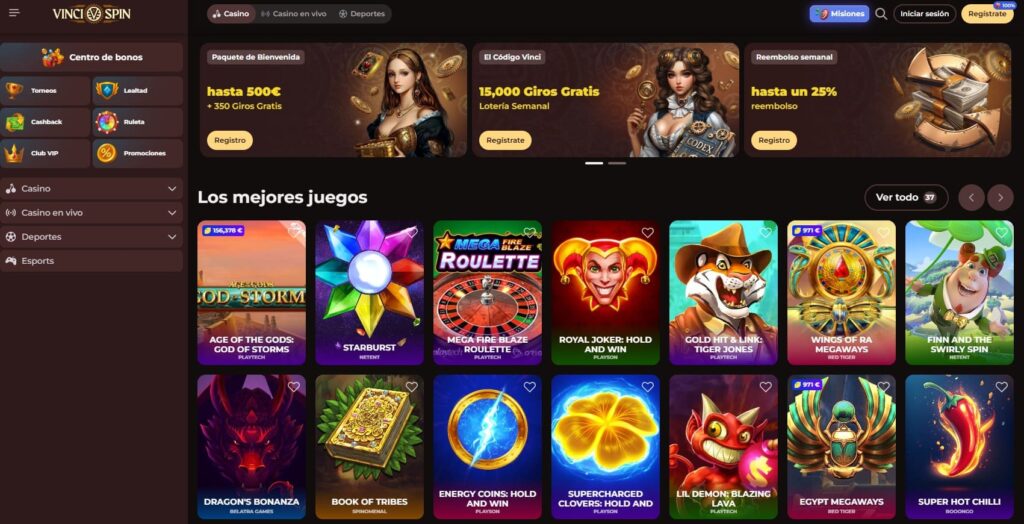VinciSpin Casino Características y Oferta de Juegos