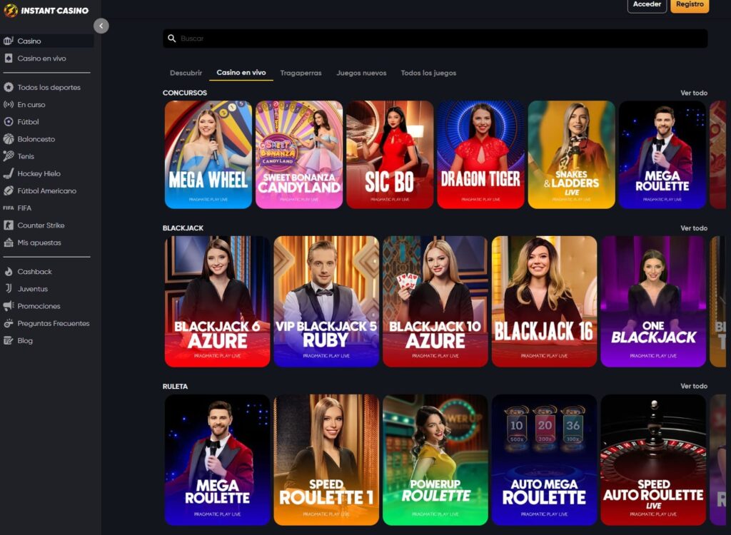 Instant Casino en Vivo