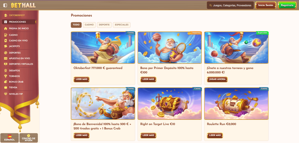 Bonos y Promociones en Bethall