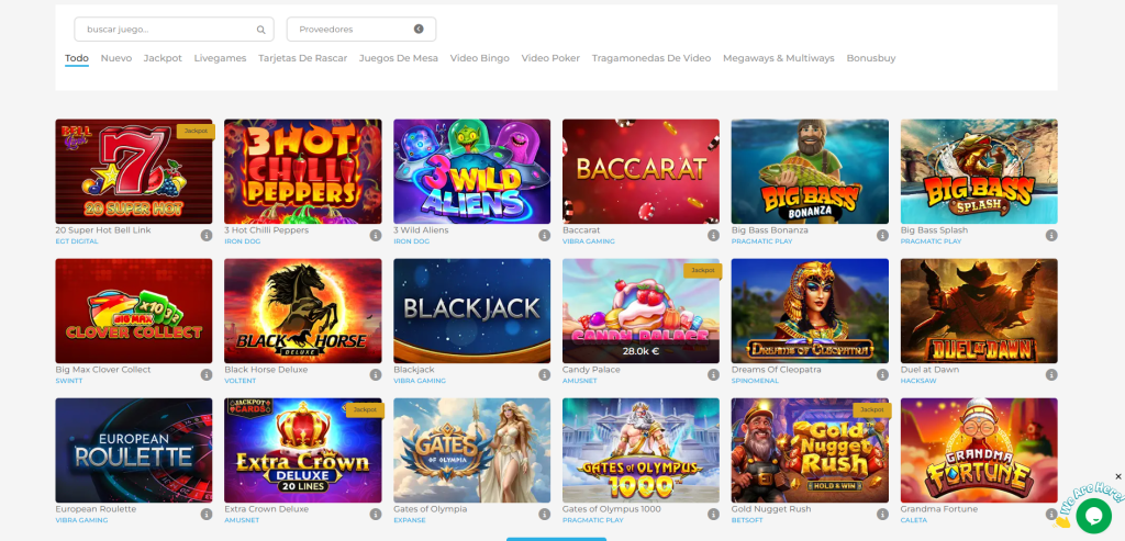 Selección de Juegos en Wolfy Casino