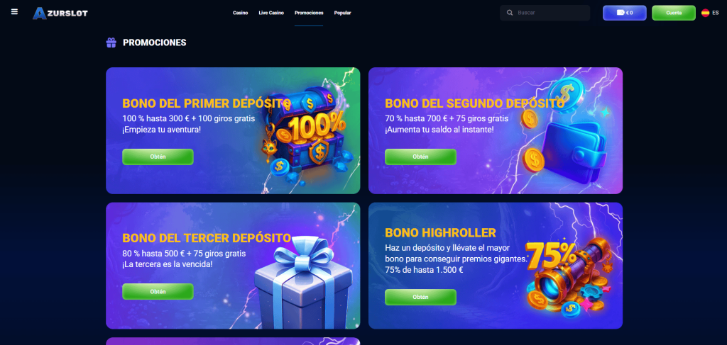 Bonos y Promociones en AzurSlot