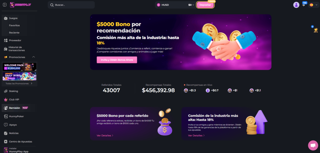 HunnyPlay Referral Program