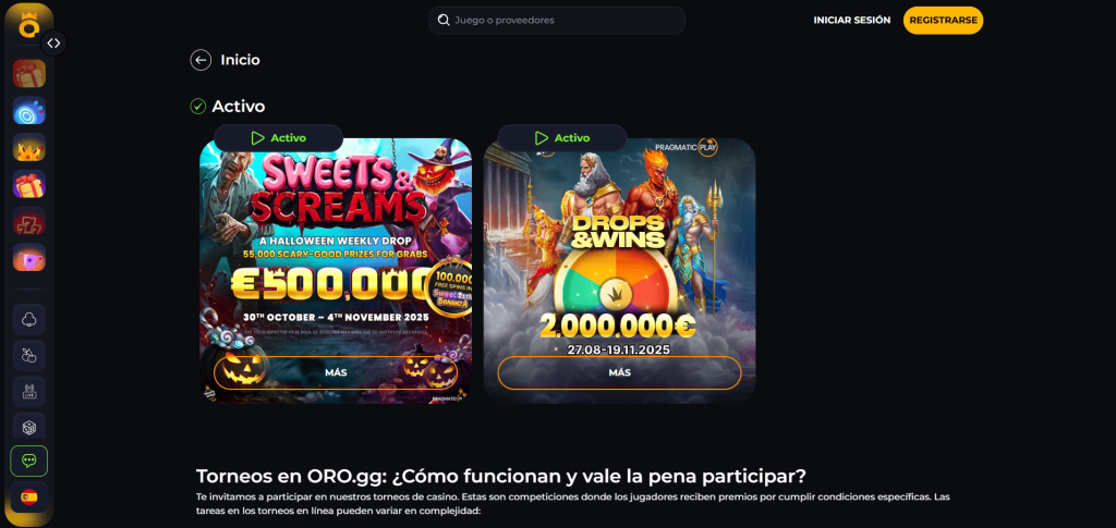 Tournaments at ORO.GG